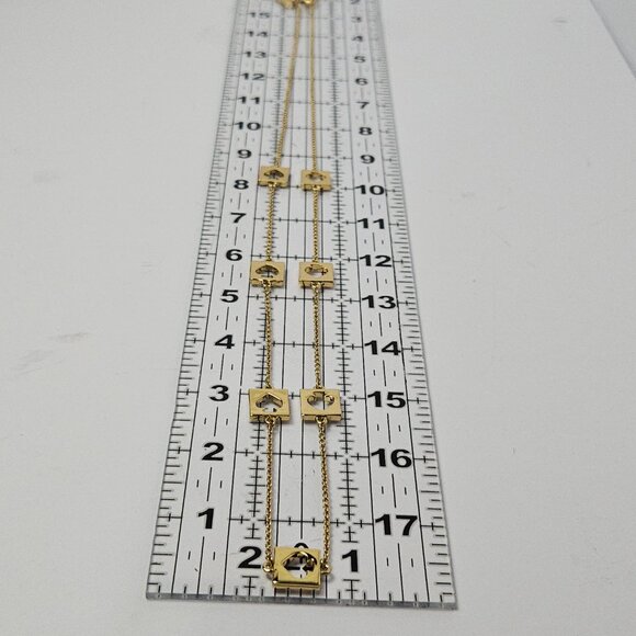 Kate Spade Cut Out Spade Signature Logo Gold Plated Necklace 16" with Extender - Picture 7 of 9